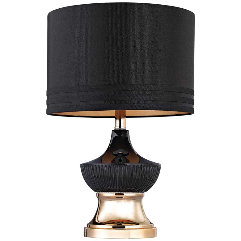 Image 1 Gloria Ribbed Genie Black and Gold Accent Table Lamp