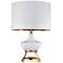 Gloria Ribbed Genie Gloss White and Gold Table Lamp
