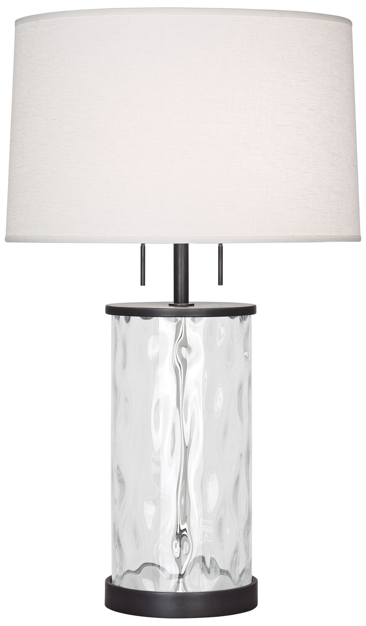 glass and bronze table lamp