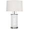 Gloria Wavy Glass with Polished Nickel Accents Table Lamp