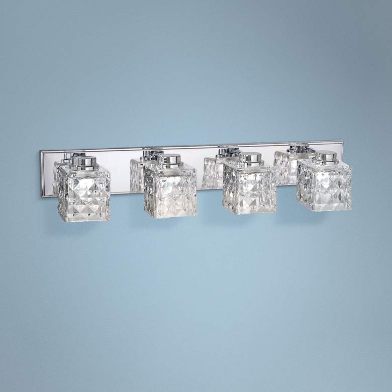 Image 1 Glorietta 31 1/2" Wide Chrome 4-Light LED Bath Light