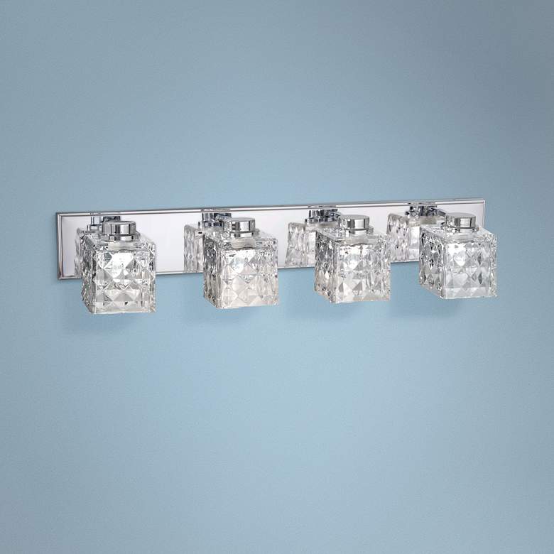 Image 1 Glorietta 31 1/2 inch Wide Chrome 4-Light LED Bath Light