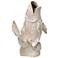 Gloss White Ceramic Koi Fish 16" High Vase