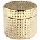 Glossy Golden 4 1/2" Wide Round Ceramic Decorative Box