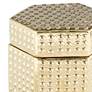 Glossy Golden 4 1/4" Wide Hexagon Ceramic Decorative Box
