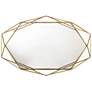 Glossy Golden Metal Wire and Mirror 17 3/4" Wide Decorative Tray in scene
