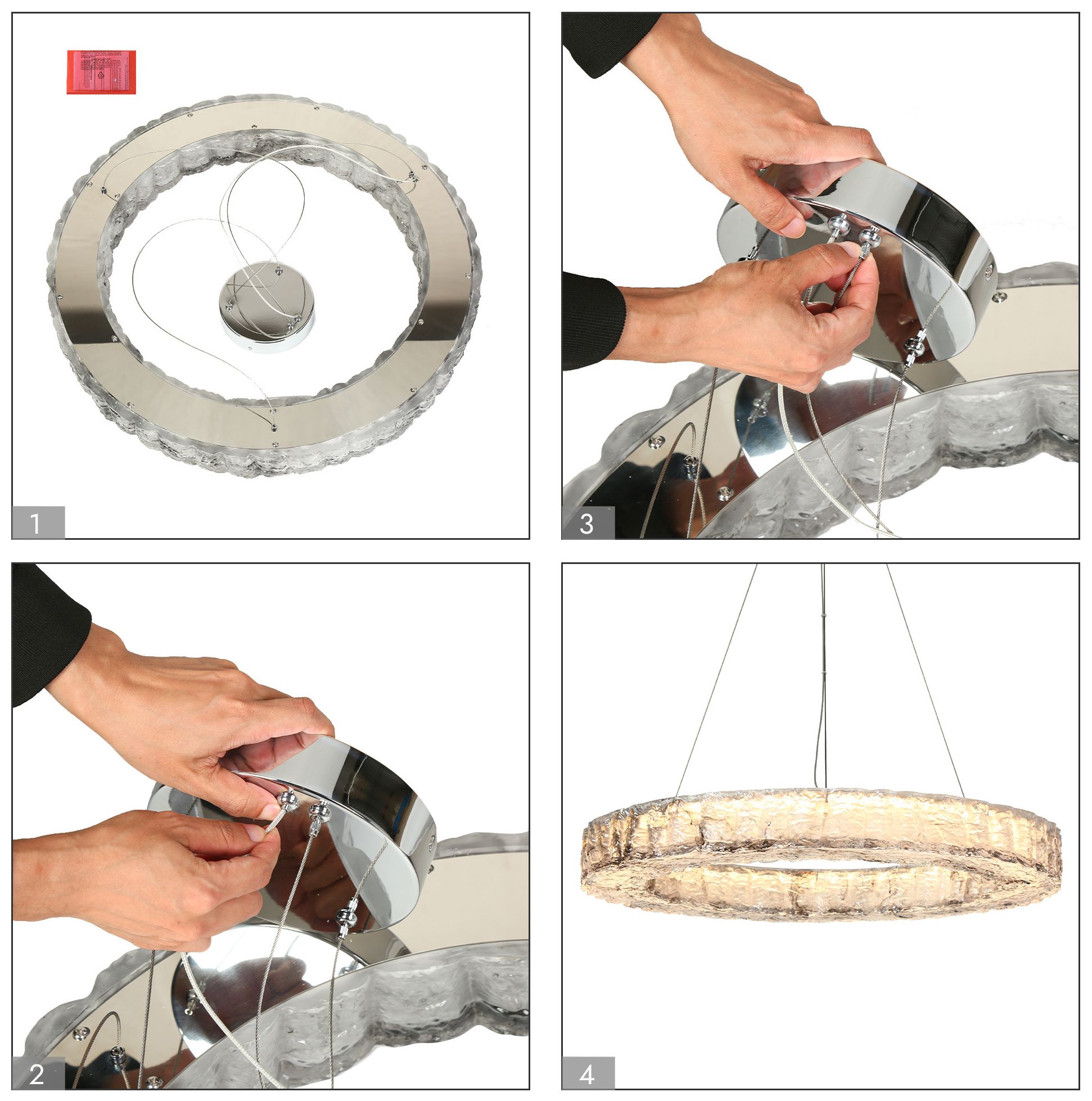 Glovia 1-Light LED Resin Ring Chandelier - Made to Order