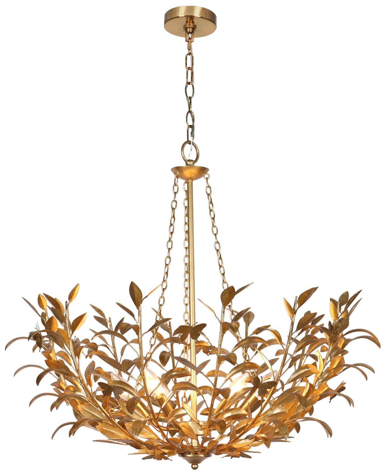 Image 4 Glovia 28.2" Wide Gold Leaf Floral 6-Light Chandelier more views
