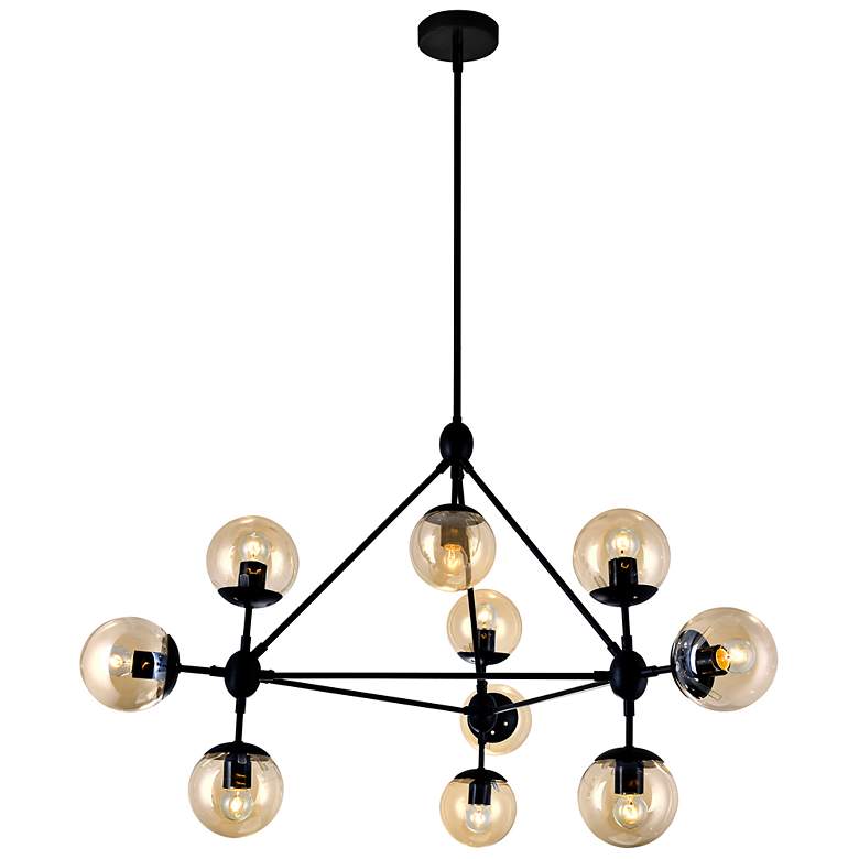 Image 1 Glow 10 Light Chandelier With Black Finish