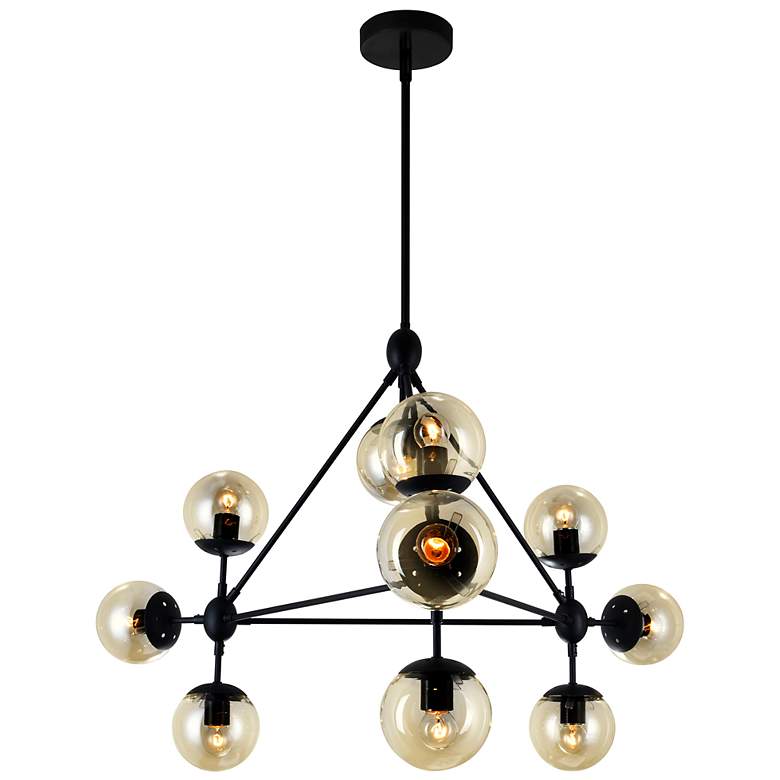Image 2 Glow 10 Light Chandelier With Black Finish more views