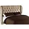 Glow Flax Metal Button Tufted Wingback Headboard