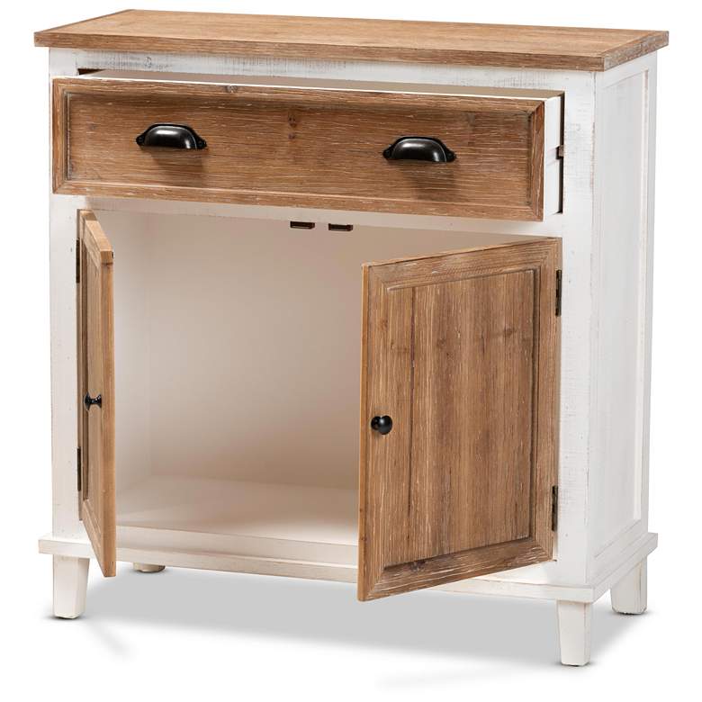 Image 6 Glynn 31 inch Wide White and Oak Brown 2-Door Storage Cabinet more views