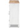 Glynn 31" Wide White and Oak Brown 2-Door Storage Cabinet