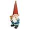 Gnome Holding a Bird House 15" High Outdoor Garden Statue