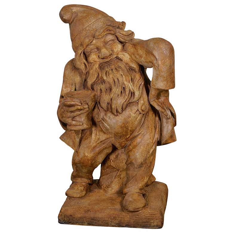 Image 1 Gnome of Merriment 24 inch High Cast Stone Garden Accent