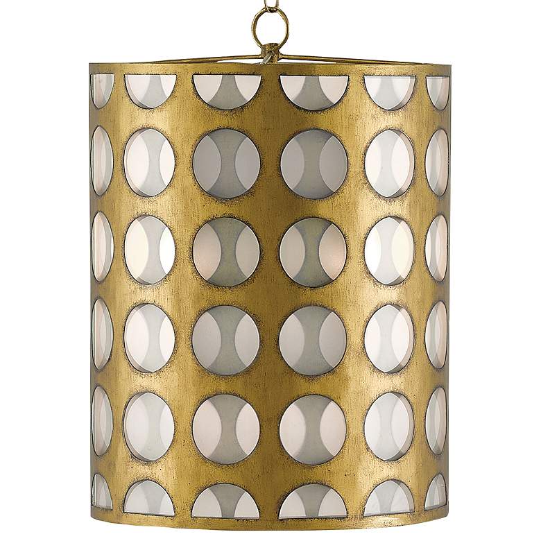 Image 3 Go-Go 16 inch Wide Brass and White Opaque Pendant Light