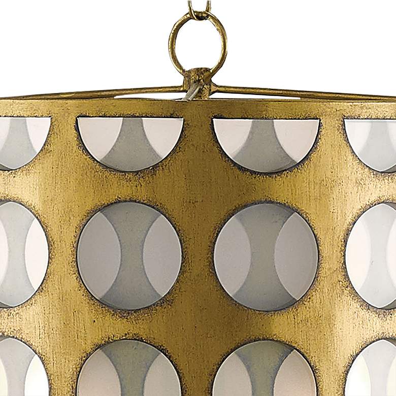 Image 5 Go-Go 16 inch Wide Brass and White Opaque Pendant Light more views