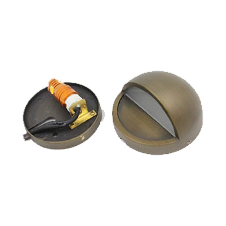 Image 3 Goalie 3 1/4" Wide Round Bronze Surface Step Light more views
