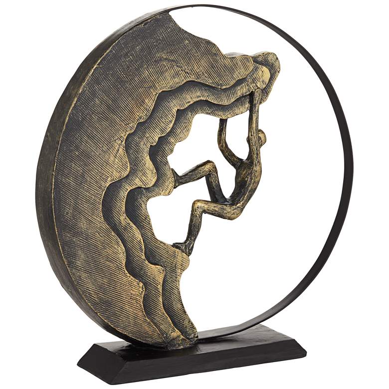 Image 1 Goals 12 1/2 inch High Matte Bronze Climbing Statue