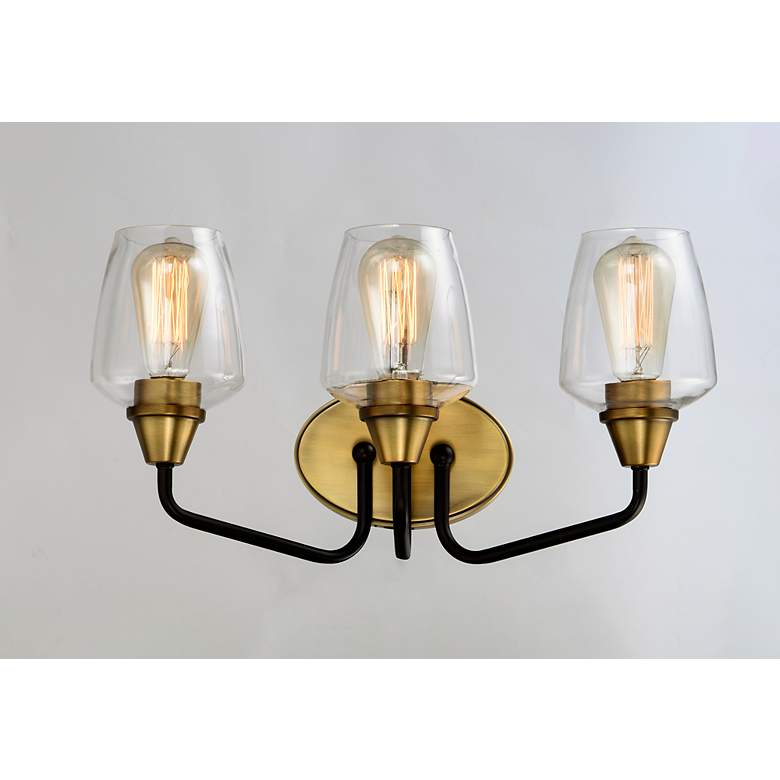 Image 3 Goblet 18" Wide Antique Brass 3-Light Bath Light more views