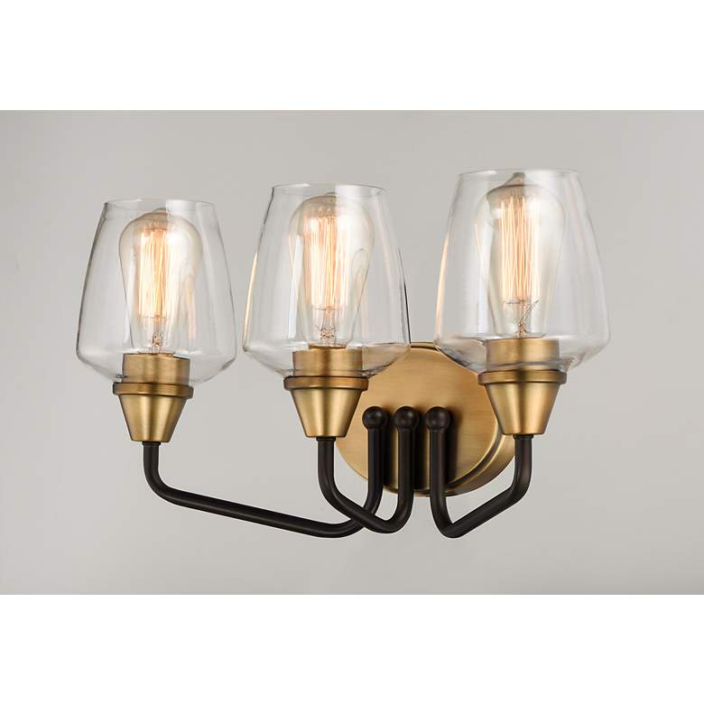 Image 4 Goblet 18" Wide Antique Brass 3-Light Bath Light more views