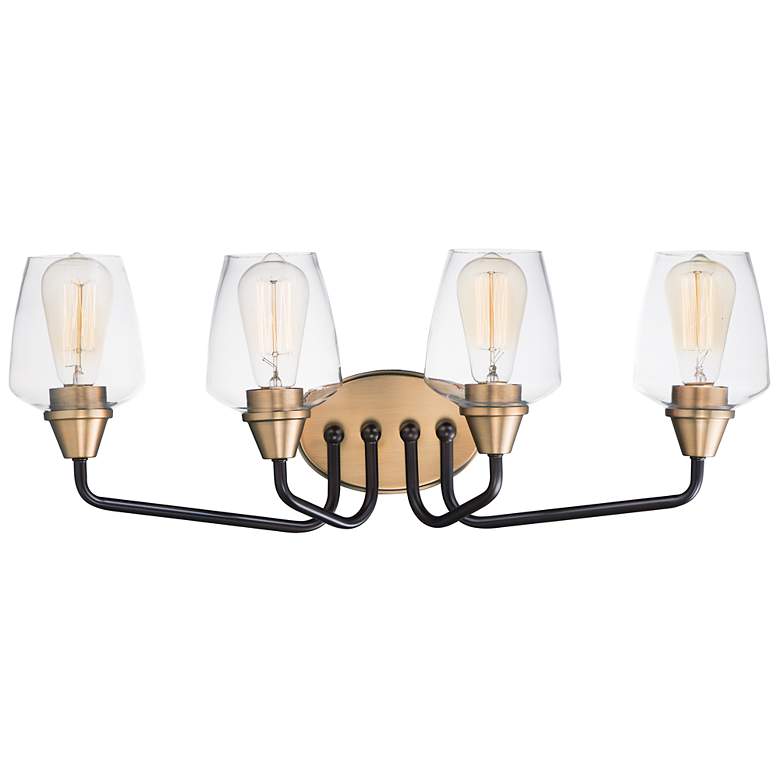 Image 1 Goblet 26 1/4" Wide Antique Brass 4-Light Bath Light