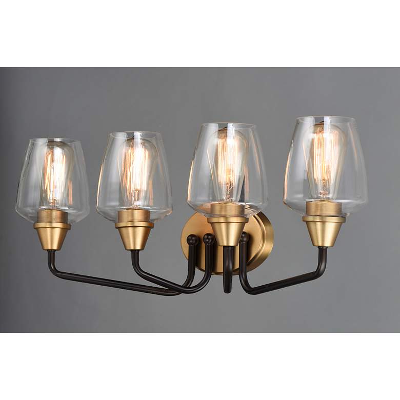 Image 2 Goblet 26 1/4" Wide Antique Brass 4-Light Bath Light more views
