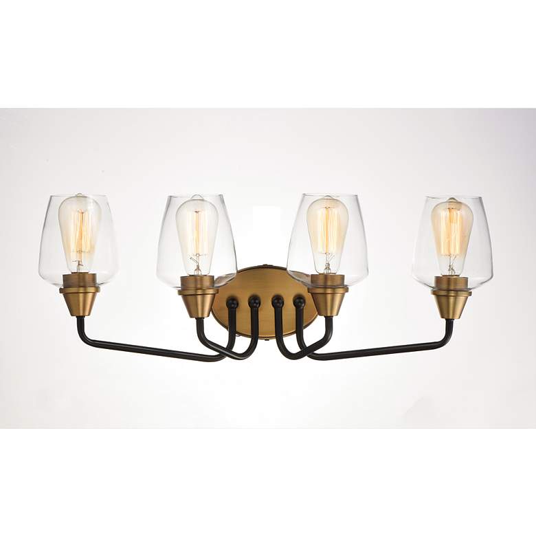 Image 3 Goblet 26 1/4" Wide Antique Brass 4-Light Bath Light more views
