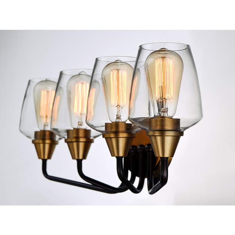 Image 4 Goblet 26 1/4" Wide Antique Brass 4-Light Bath Light more views