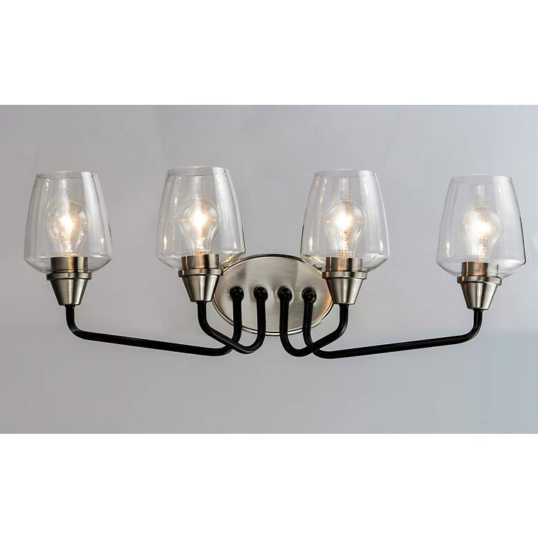 Image 2 Goblet 26 1/4" Wide Satin Nickel 4-Light Bath Light more views