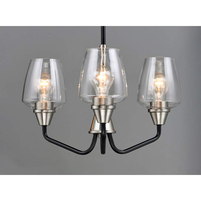 Image 3 Goblet 3 Light 19" Wide Black/Satin Nickel Chandelier more views
