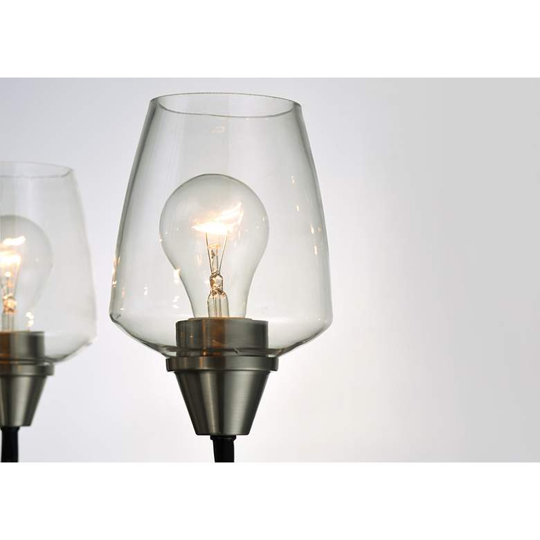 Image 4 Goblet 3 Light 19" Wide Black/Satin Nickel Chandelier more views