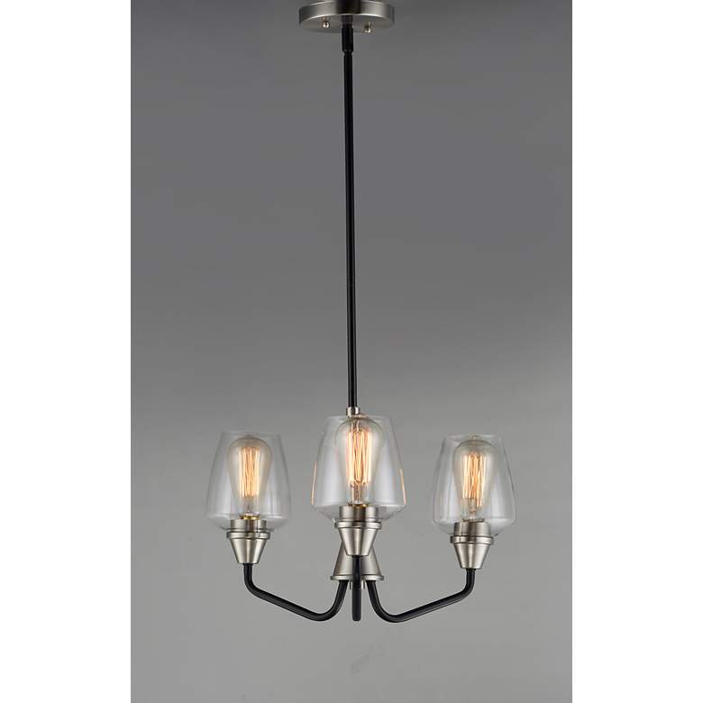 Image 5 Goblet 3 Light 19" Wide Black/Satin Nickel Chandelier more views