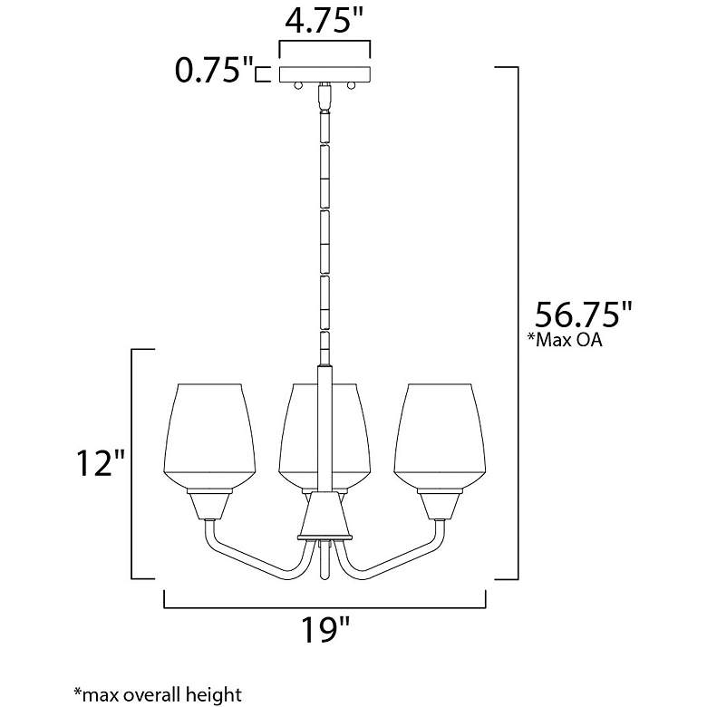 Image 6 Goblet 3 Light 19" Wide Black/Satin Nickel Chandelier more views