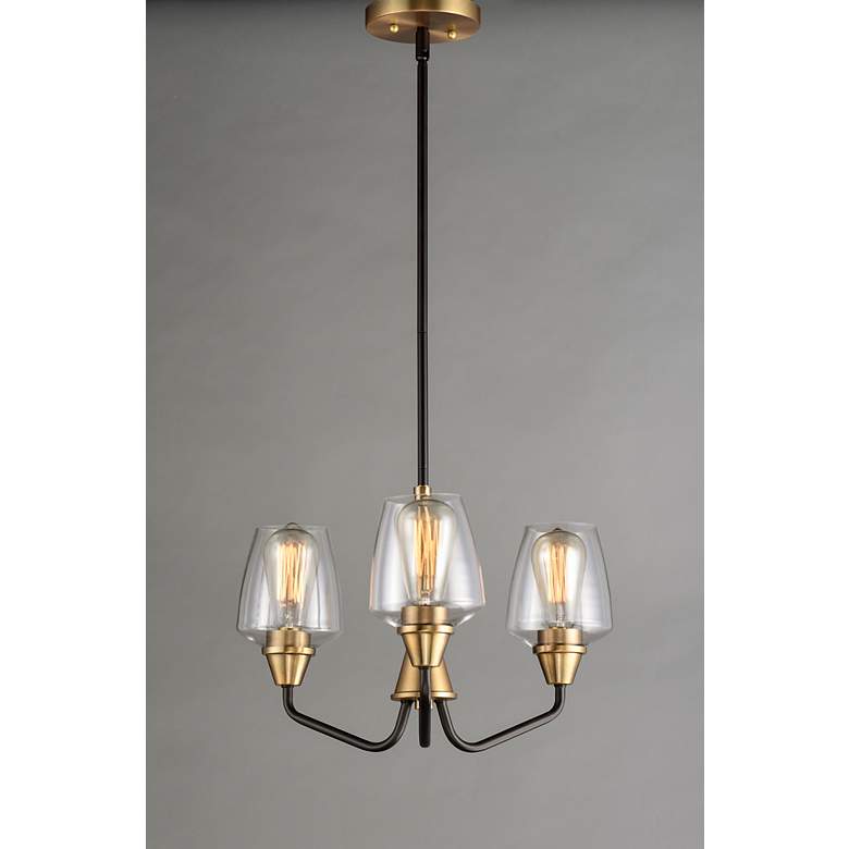 Image 4 Goblet 3 Light 19" Wide Bronze/Antique Brass Chandelier more views