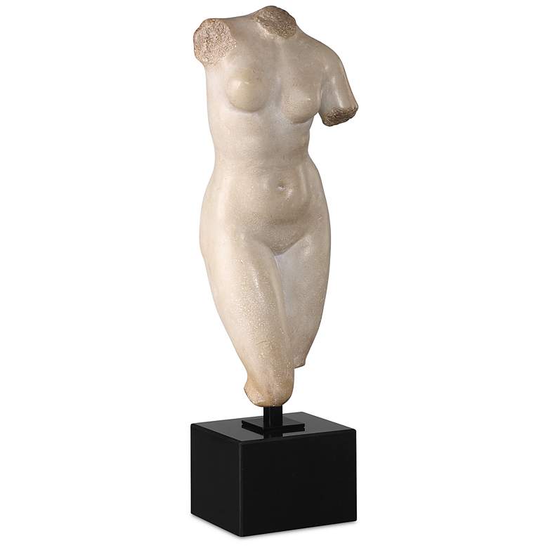 Image 1 Goddess Venus 21 1/2" High Beige and Black Marble Sculpture