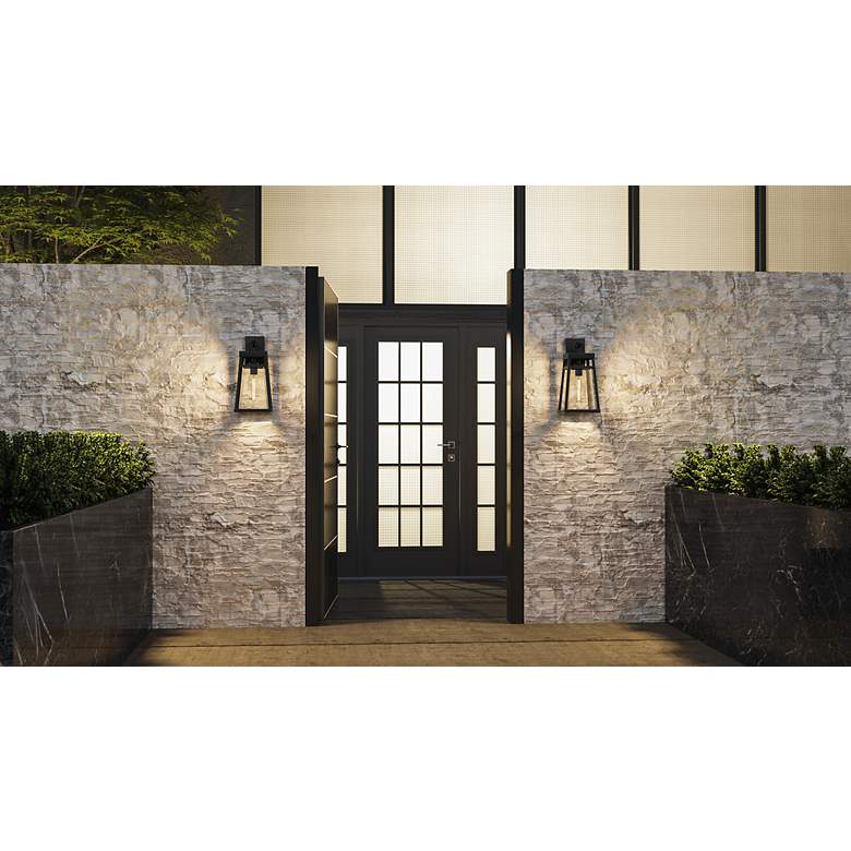 Image 6 Godfrey 1-Light Matte Black Outdoor Wall Lantern more views