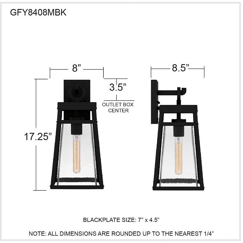 Image 7 Godfrey 1-Light Matte Black Outdoor Wall Lantern more views