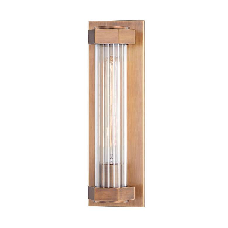 Image 2 Godfrey 14 3/4" High Patina Brass Wall Sconce