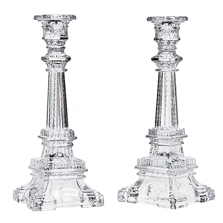 Image 1 Godinger Eiffel Tower Crystal Taper Candle Holder Set of 2