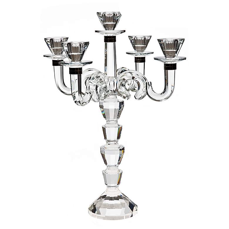Image 1 Godinger Manhatten 5-Arm Crystal Candelabra Candle Holder