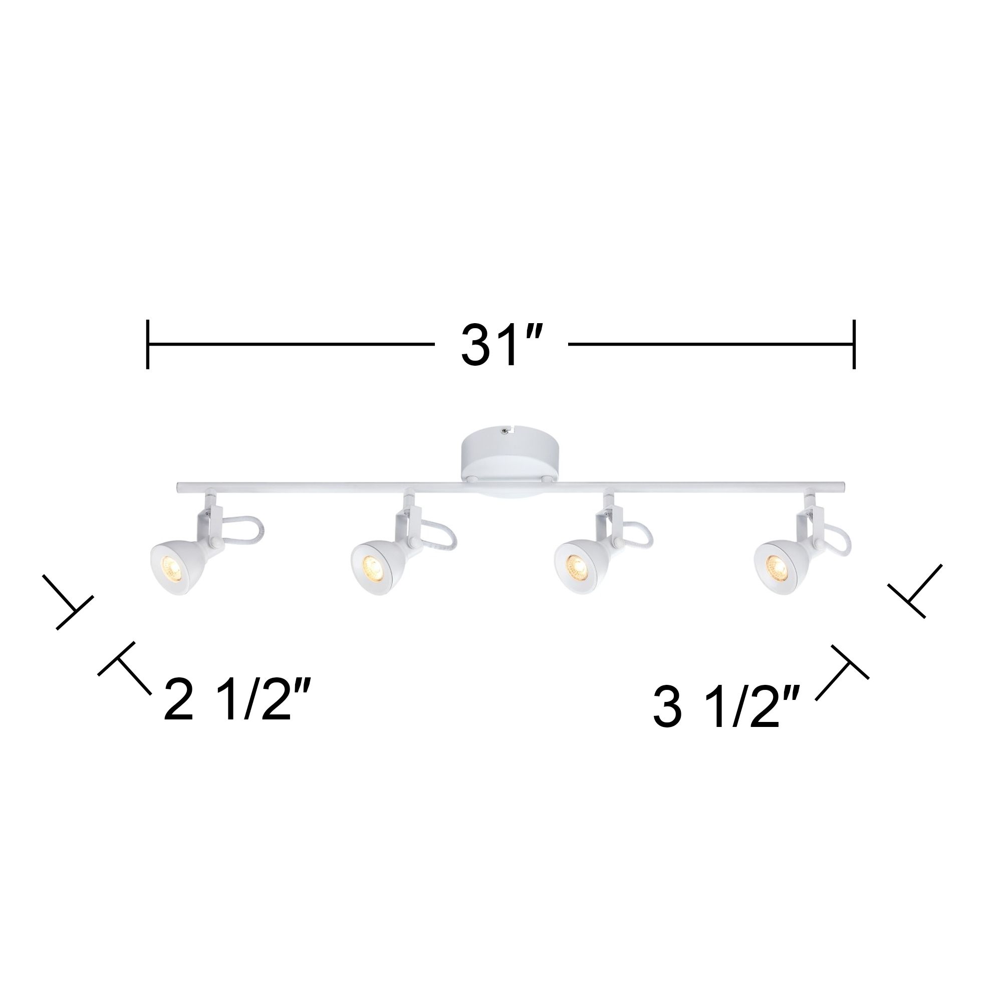 Godwin LED 31" Wide White 4Light Track Light for Ceiling or Wall