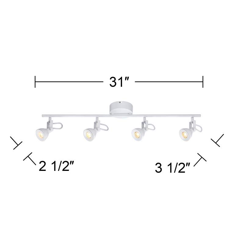 Image 4 Godwin LED 31 inch Wide White 4-Light Track Light for Ceiling or Wall more views