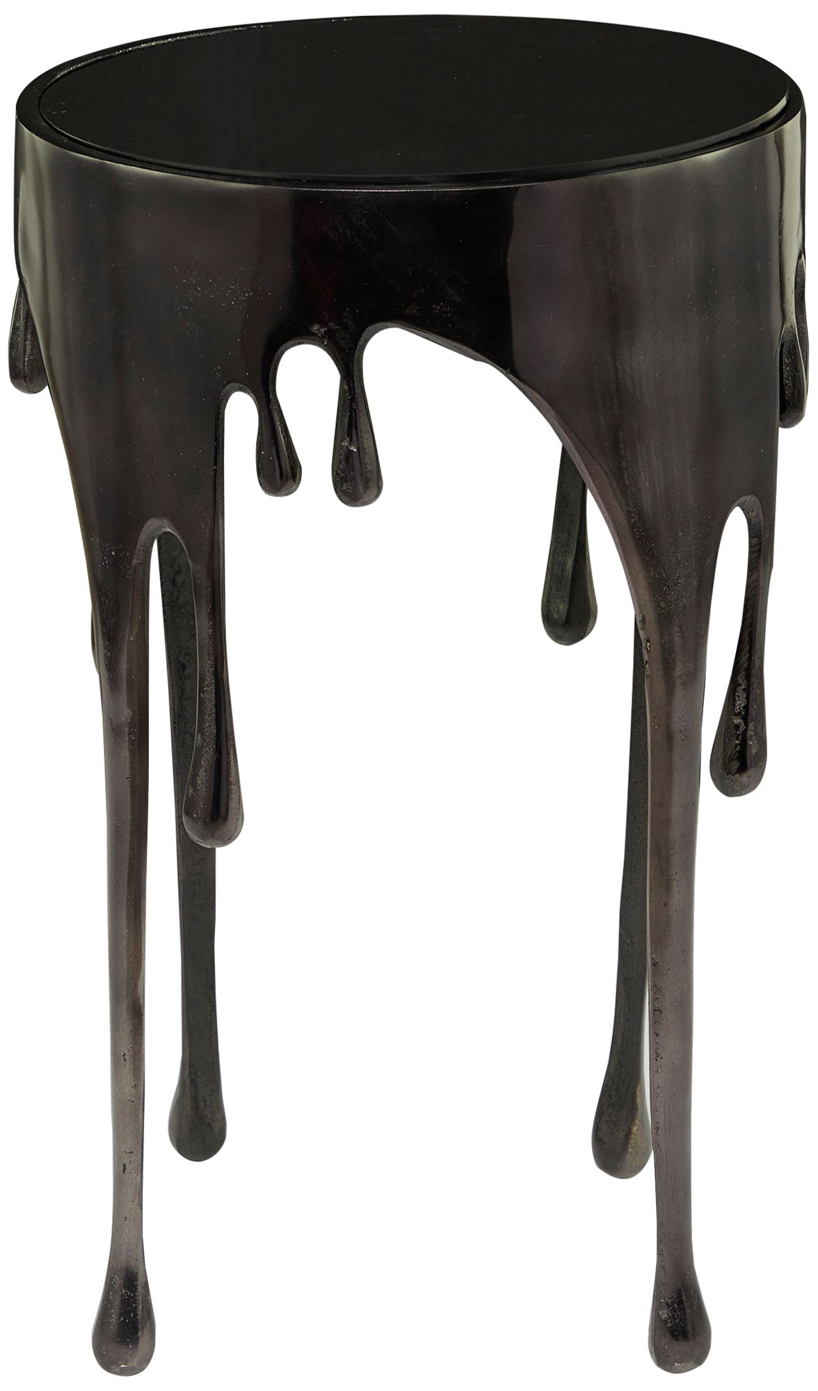 Image 2 Gogh 15 3/4" Wide Metallic Black Metal Drip Accent Table