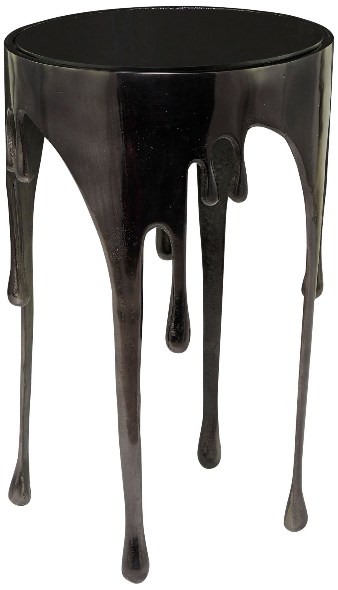 Image 4 Gogh 15 3/4" Wide Metallic Black Metal Drip Accent Table more views