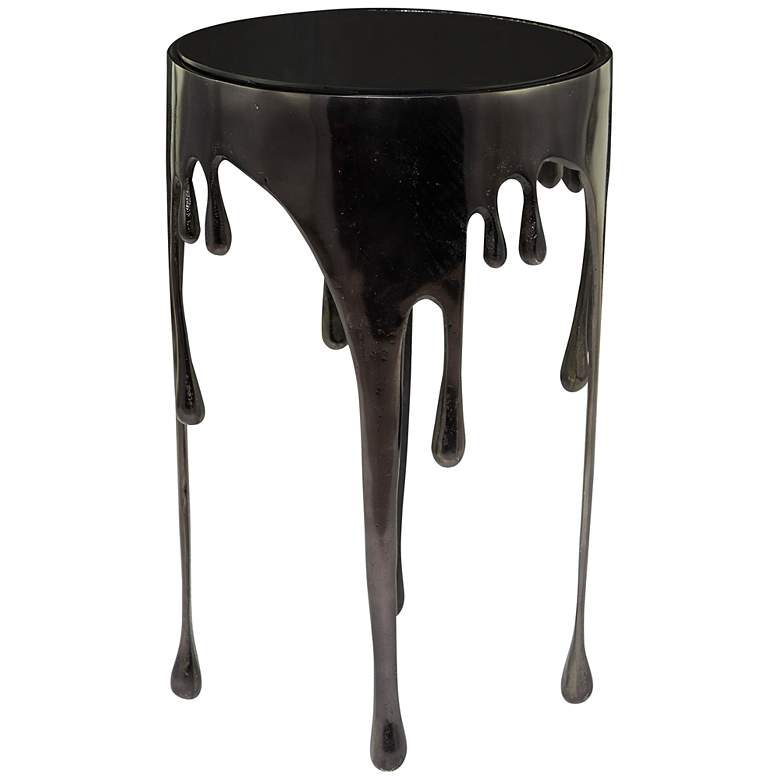 Image 5 Gogh 15 3/4" Wide Metallic Black Metal Drip Accent Table more views