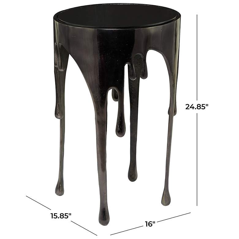 Image 6 Gogh 15 3/4 inch Wide Metallic Black Metal Drip Accent Table more views