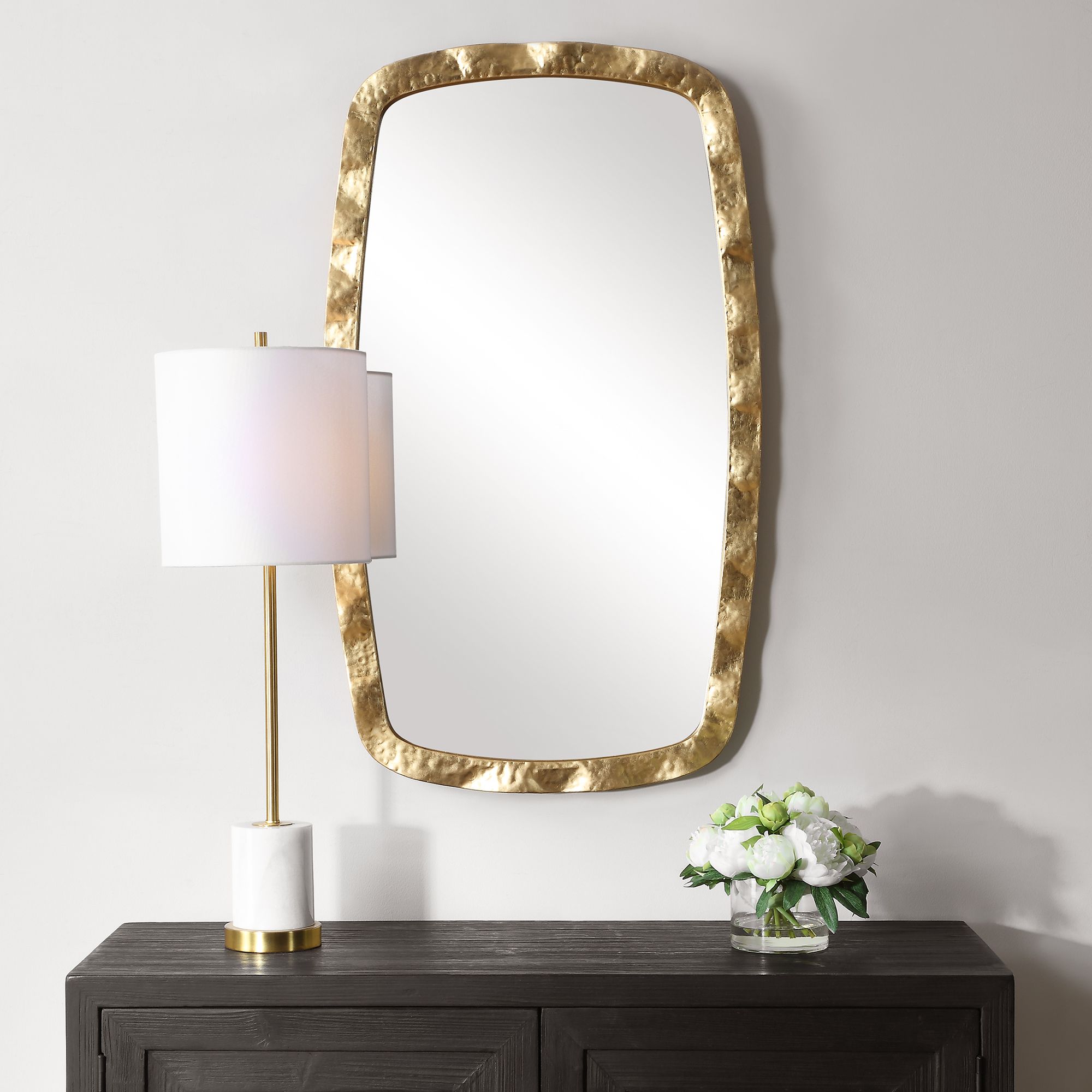 Image 7 Gold 22 1/4" x 38" Flowing Wall Mirror more views