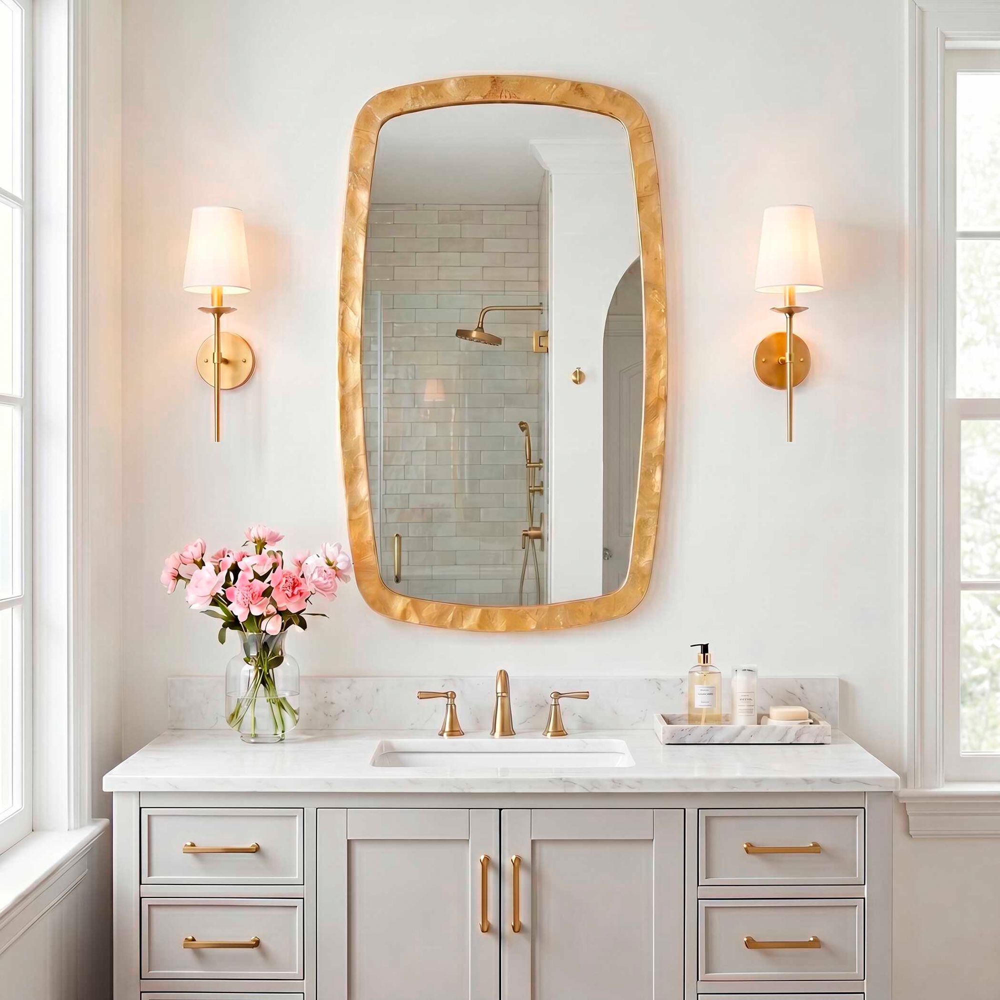 Gold 22 1/4" x 38" Flowing Wall Mirror