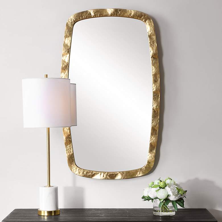 Image 1 Gold 22 1/4" x 38" Flowing Wall Mirror